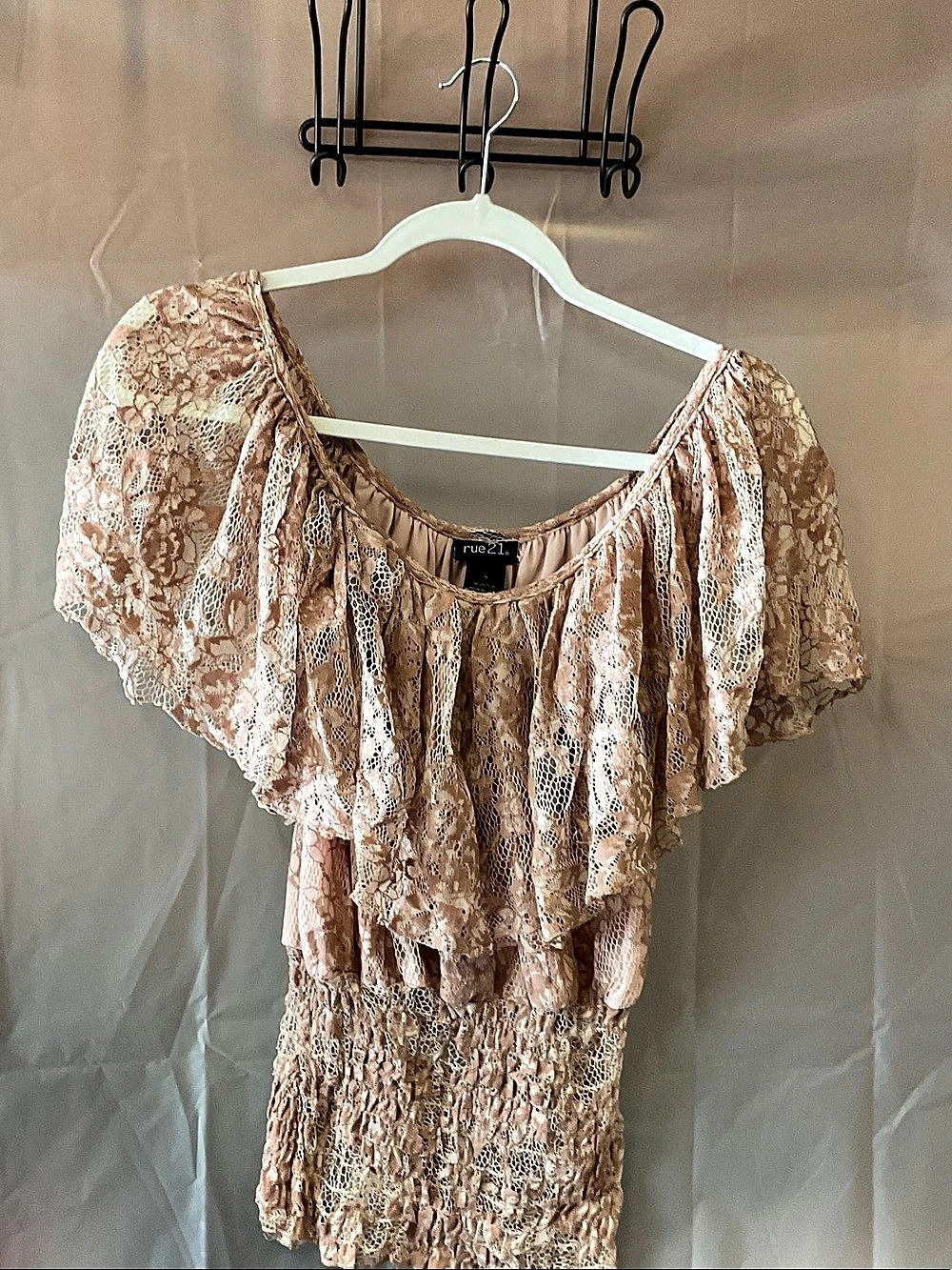 Rue 21 Floral Lace Mini Dress Pink Size Small